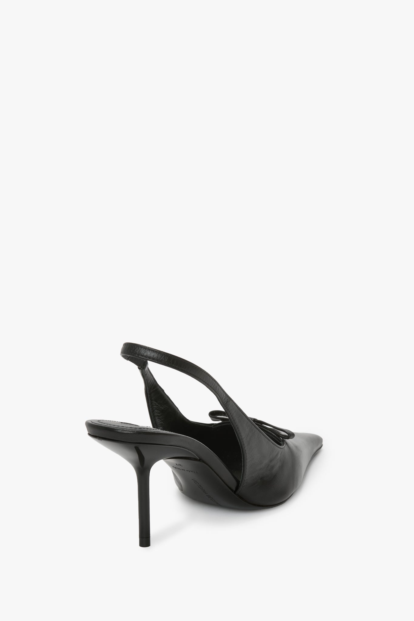 Sloan Stiletto Slingback In Black Smooth Leather