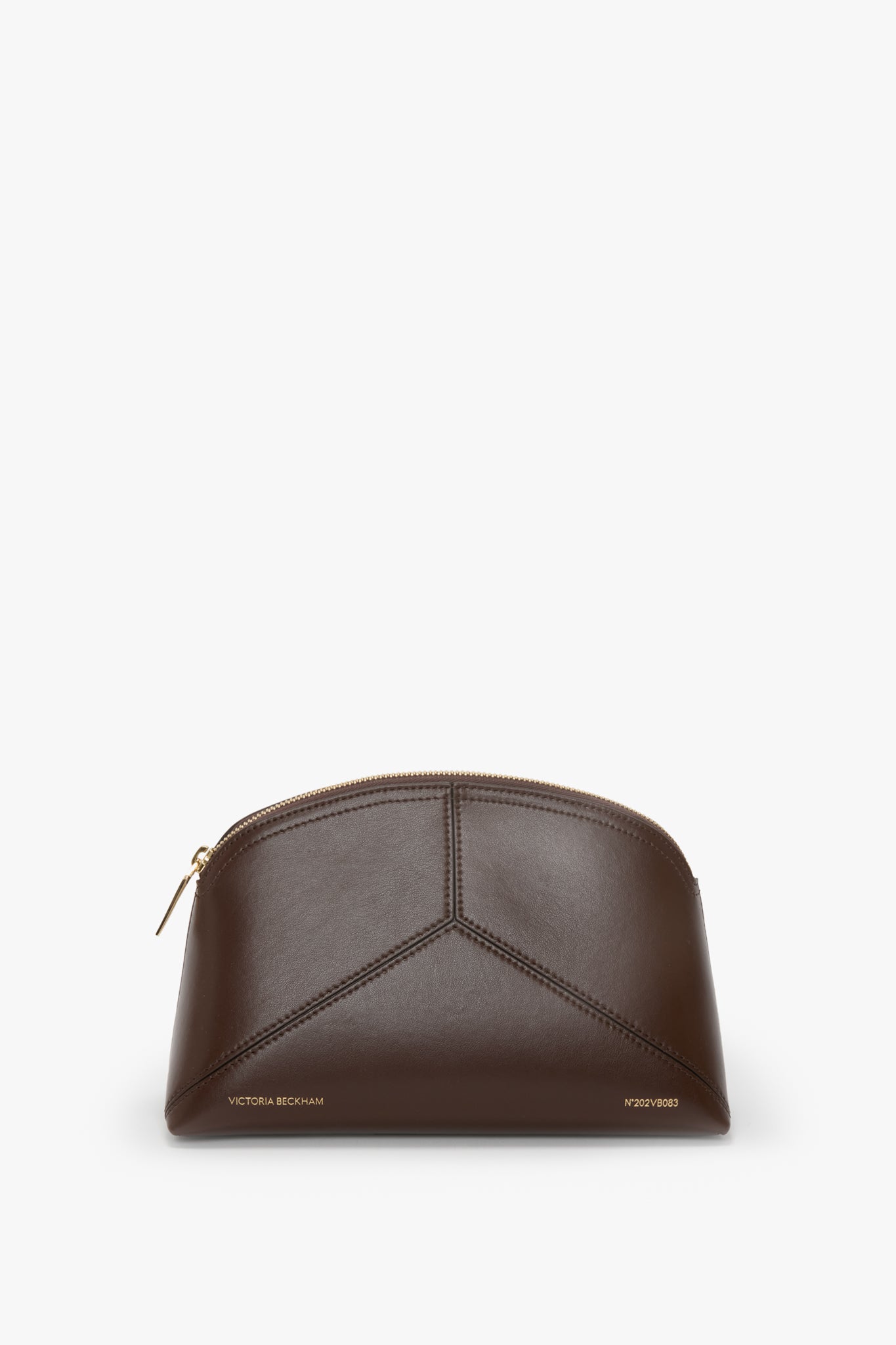 Victoria Large Travel Pouch In Dark Brown Smooth Leather