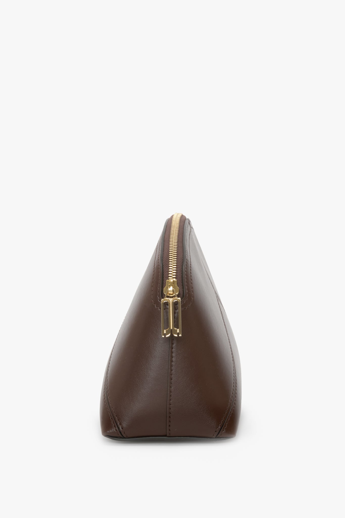 Victoria Large Travel Pouch In Dark Brown Smooth Leather
