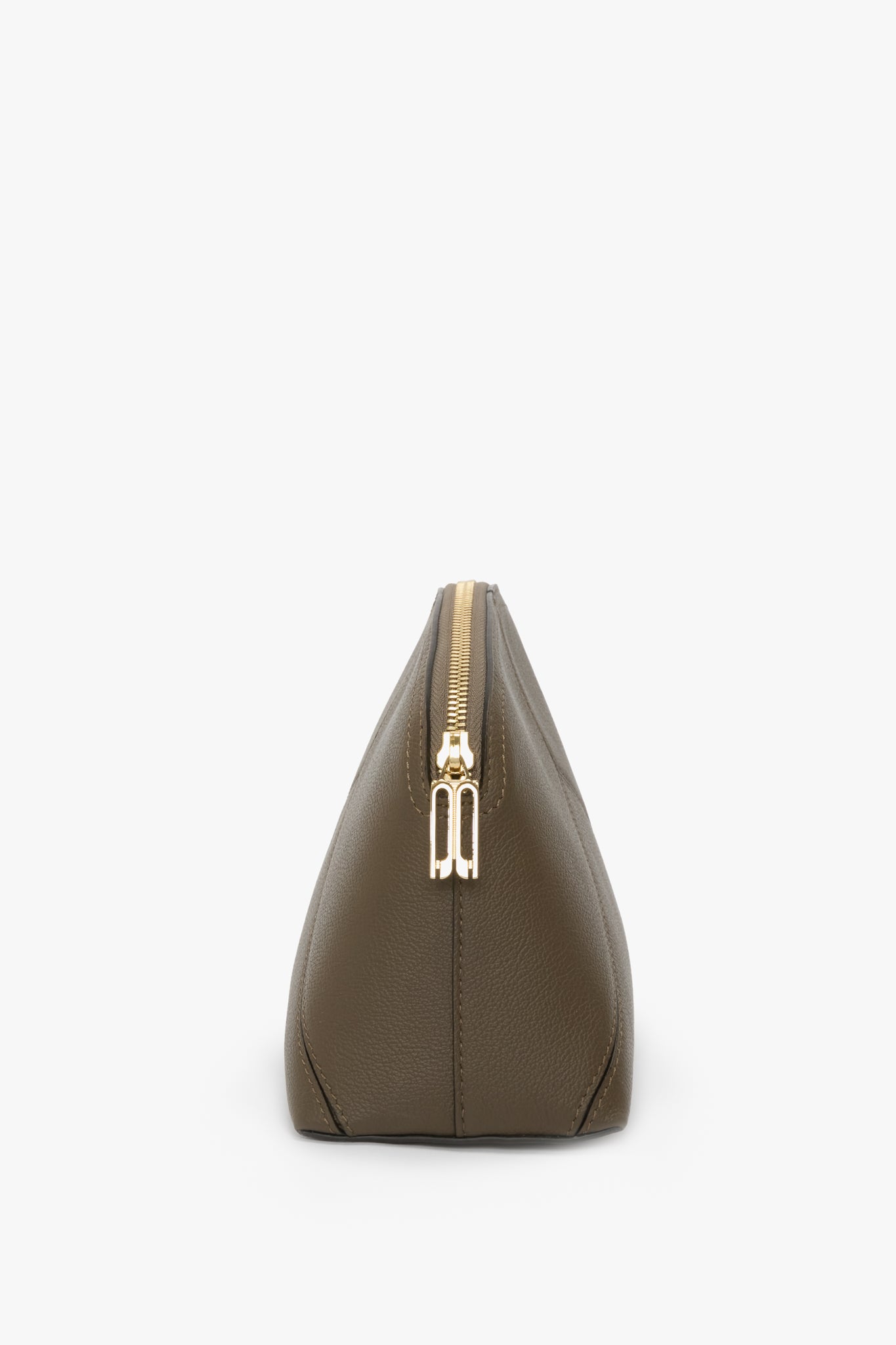 Victoria Large Travel Pouch In Khaki Soft Grained Leather