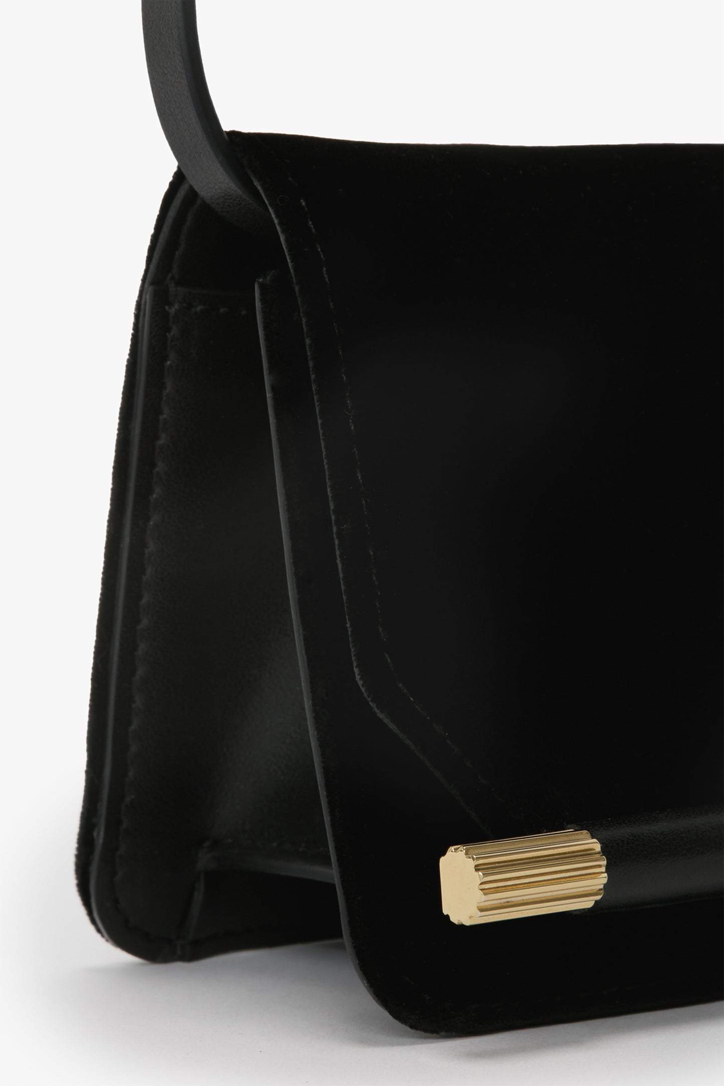 202 Clutch Bag With Strap In Black Velvet