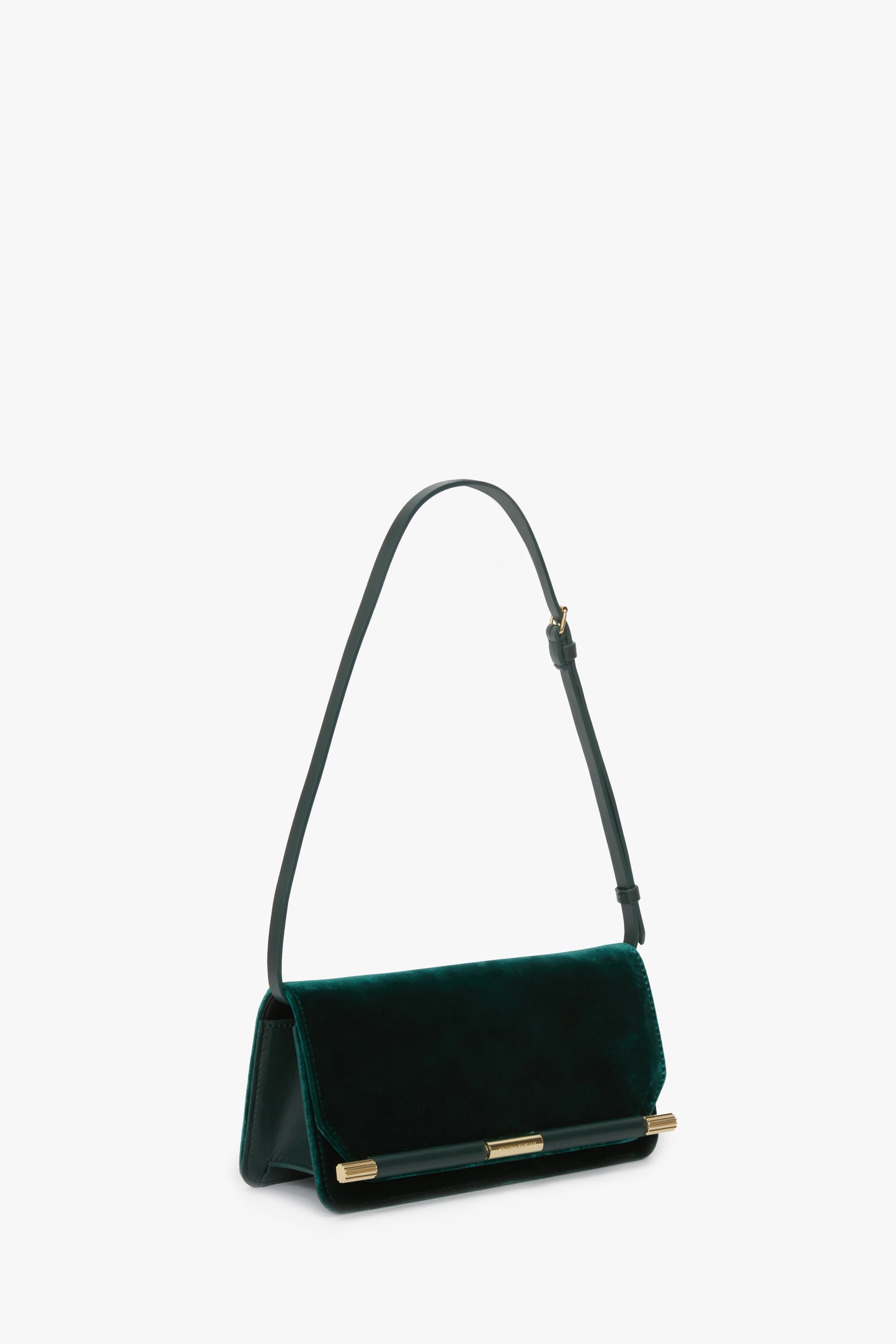 202 Clutch Bag In Dark Green Velvet