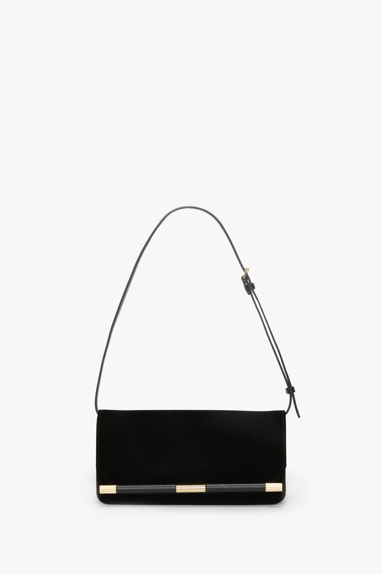 202 Clutch Bag With Strap In Black Velvet