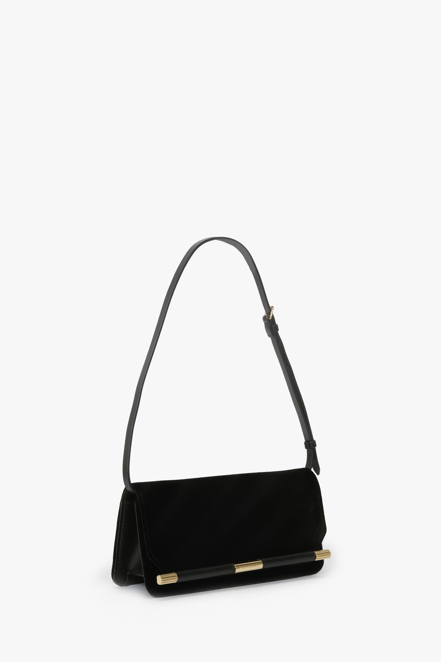 202 Clutch Bag With Strap In Black Velvet