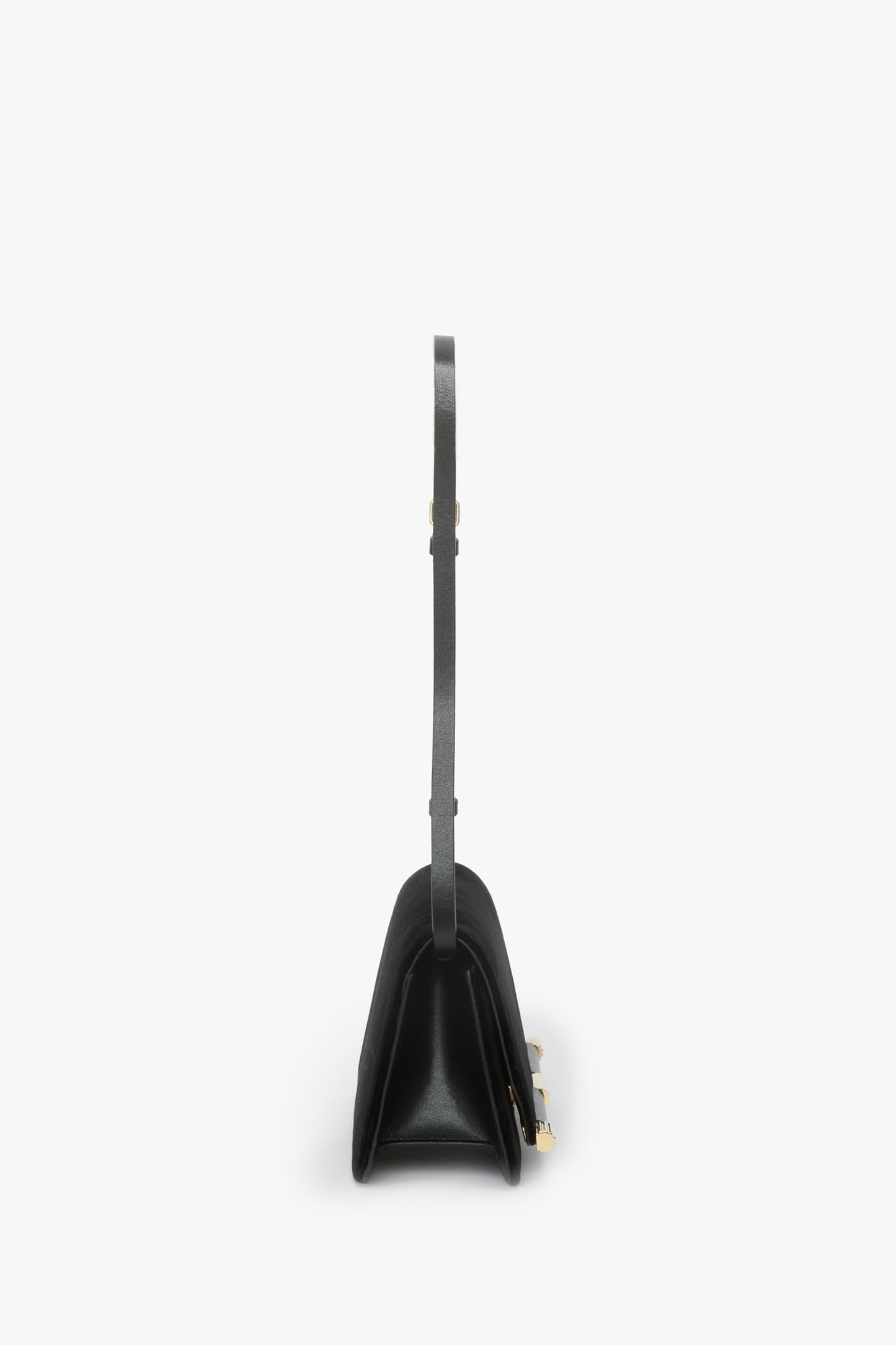 202 Clutch Bag With Strap In Black Velvet