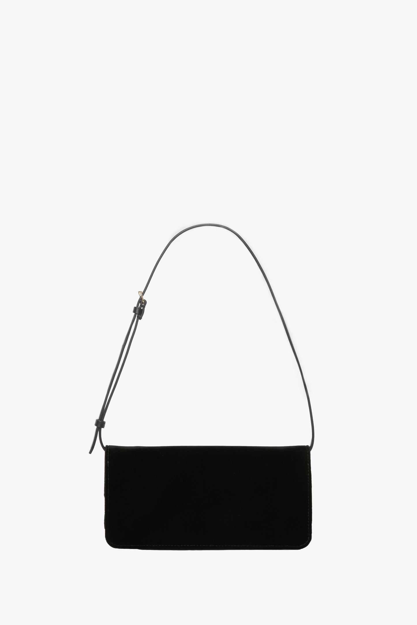202 Clutch Bag With Strap In Black Velvet