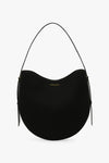 Dia Hobo Bag In Black Canvas With Black Leather