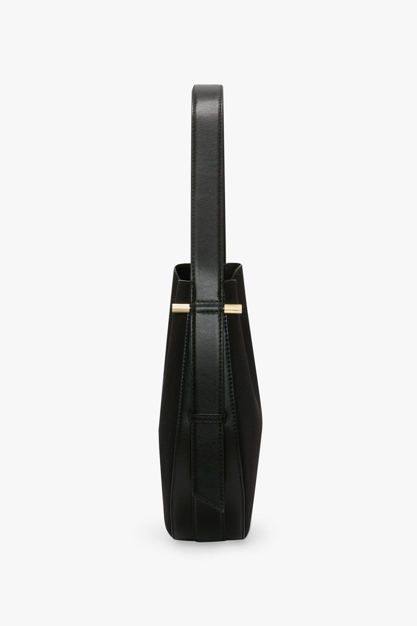 Dia Hobo Bag In Black Canvas With Black Leather