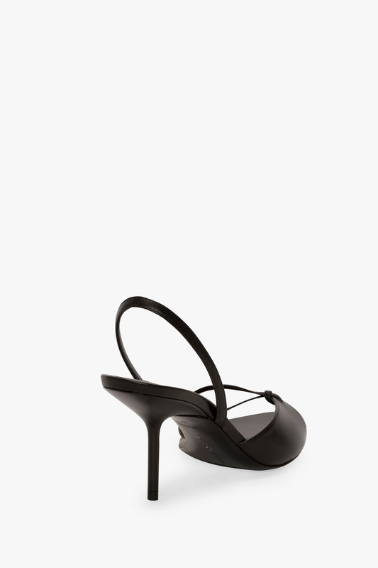Harlow Stiletto Sandal In Black Smooth Leather