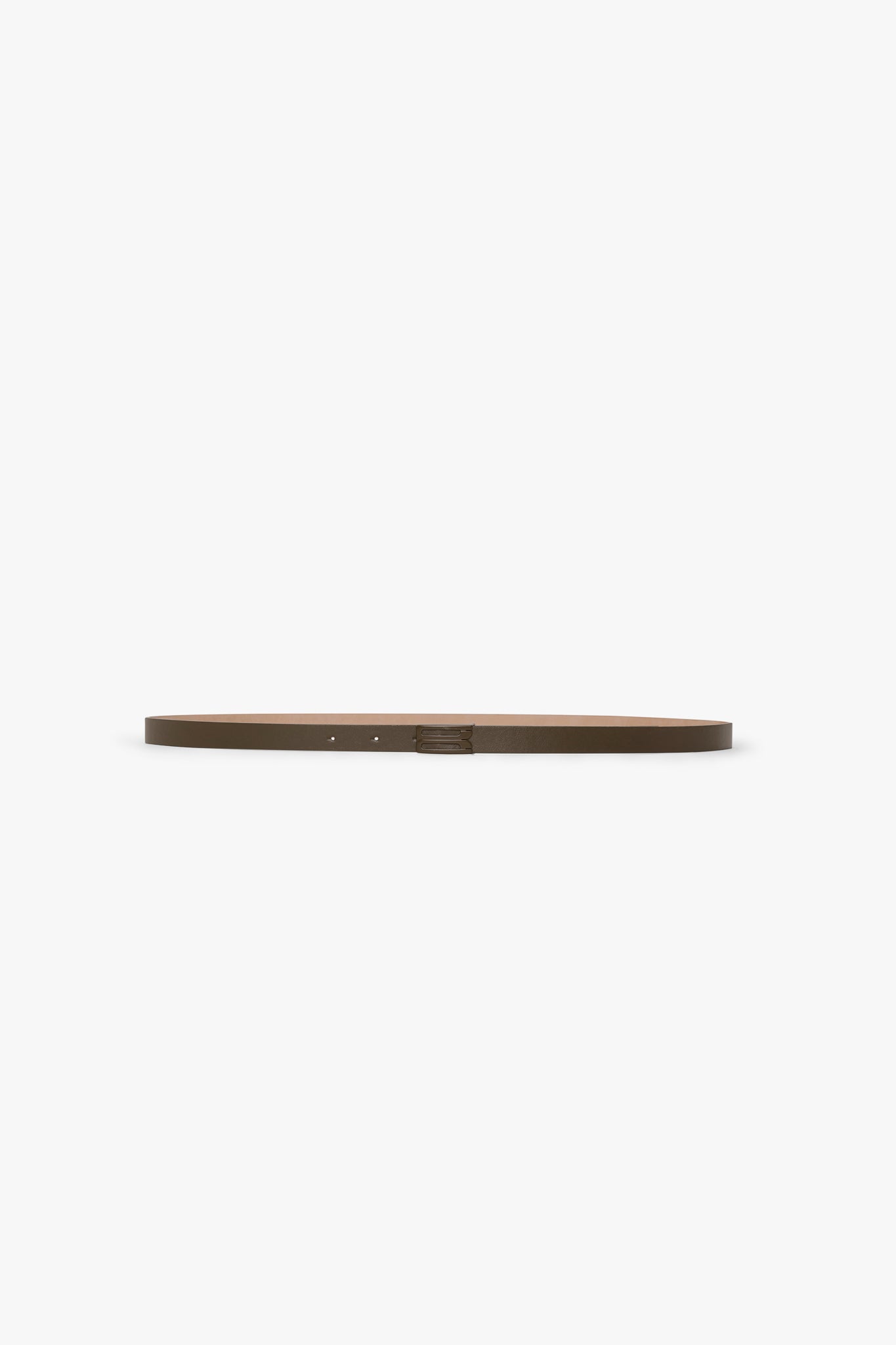 Tonal Micro Dorian Belt In Dark Khaki Smooth Leather