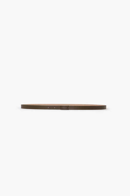 Tonal Micro Dorian Belt In Dark Khaki Smooth Leather