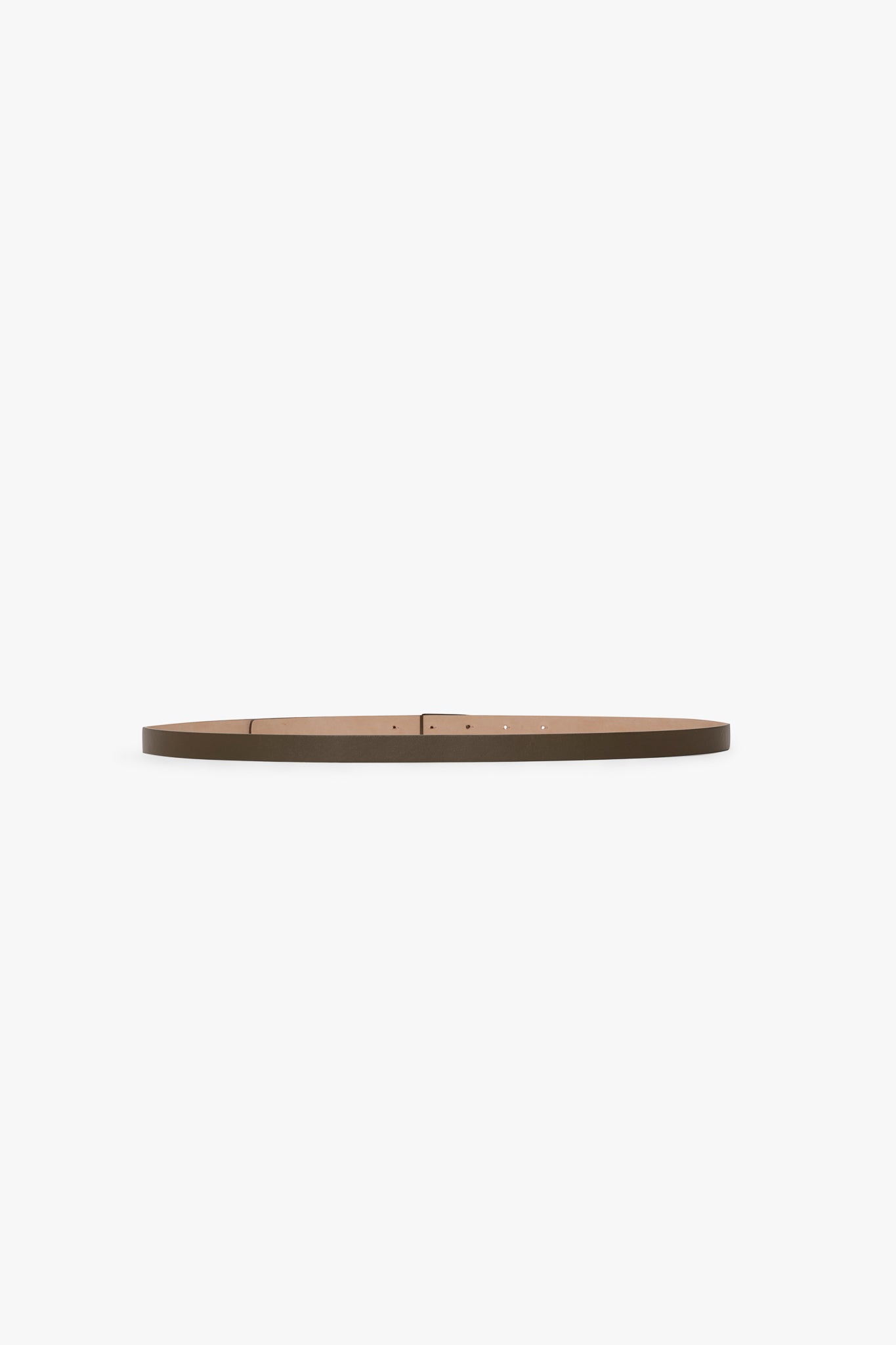 Tonal Micro Dorian Belt In Dark Khaki Smooth Leather