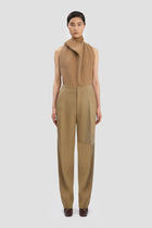 Sculptural Leg Trouser In Dark Camel