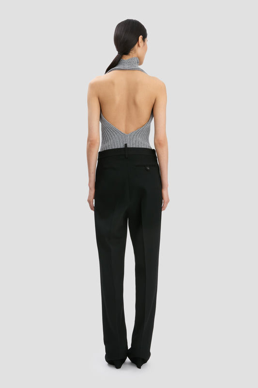 Wide Leg Trouser In Midnight – Victoria Beckham UK