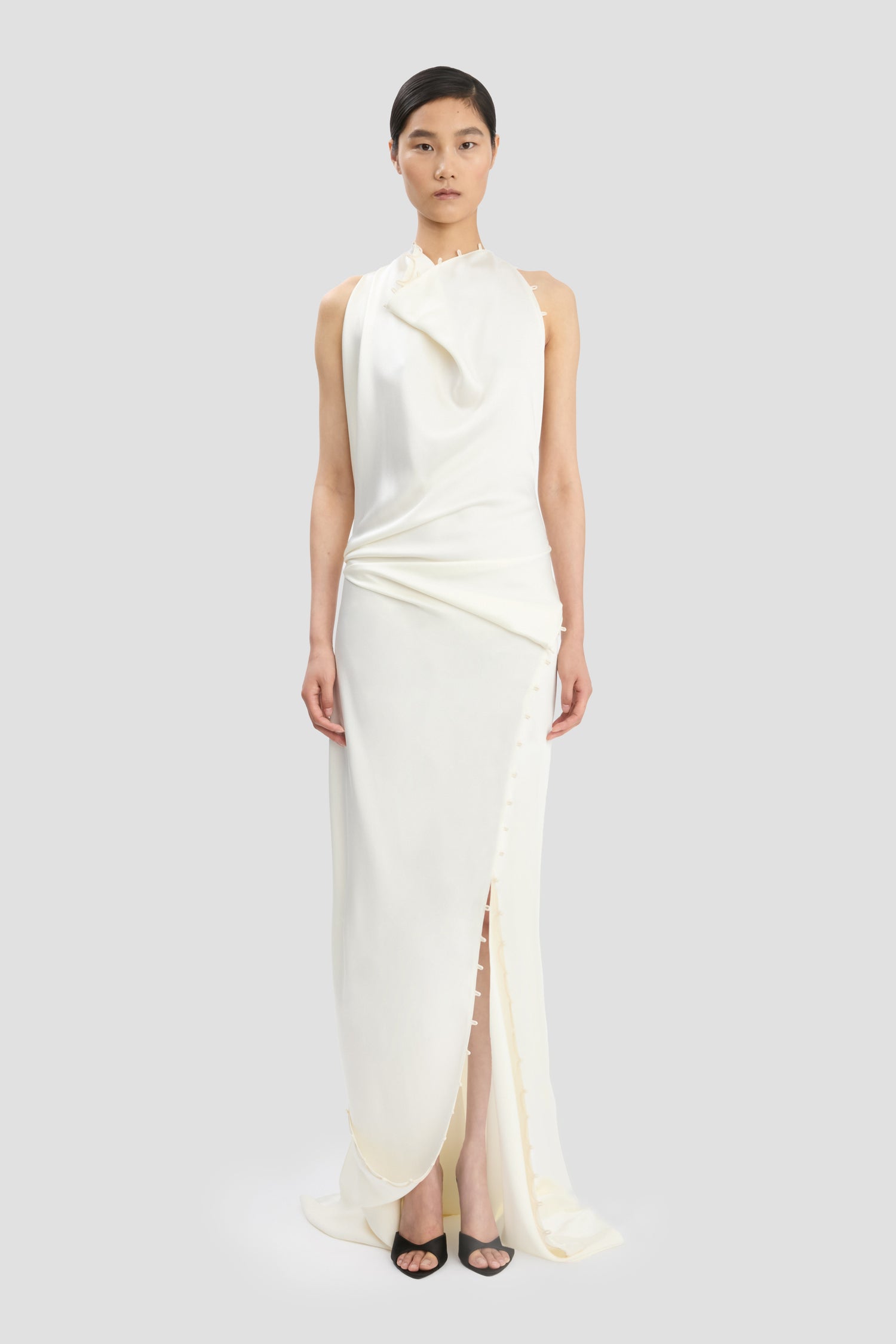 Draped Gown In Ivory – Victoria Beckham UK - Main Image