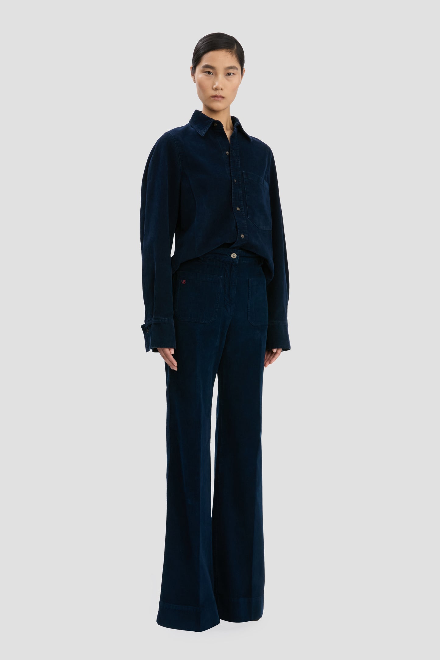 Shoulder Detail Slim Shirt In Indigo