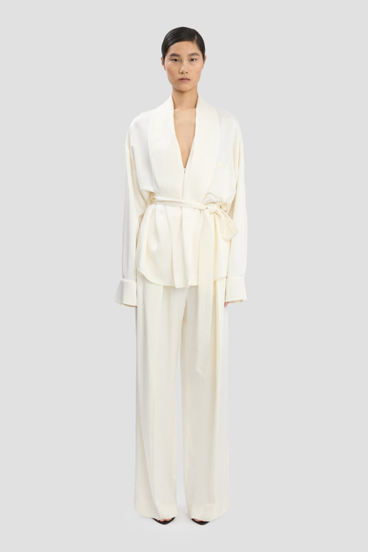 Pyjama Wrap Blouse In Ivory