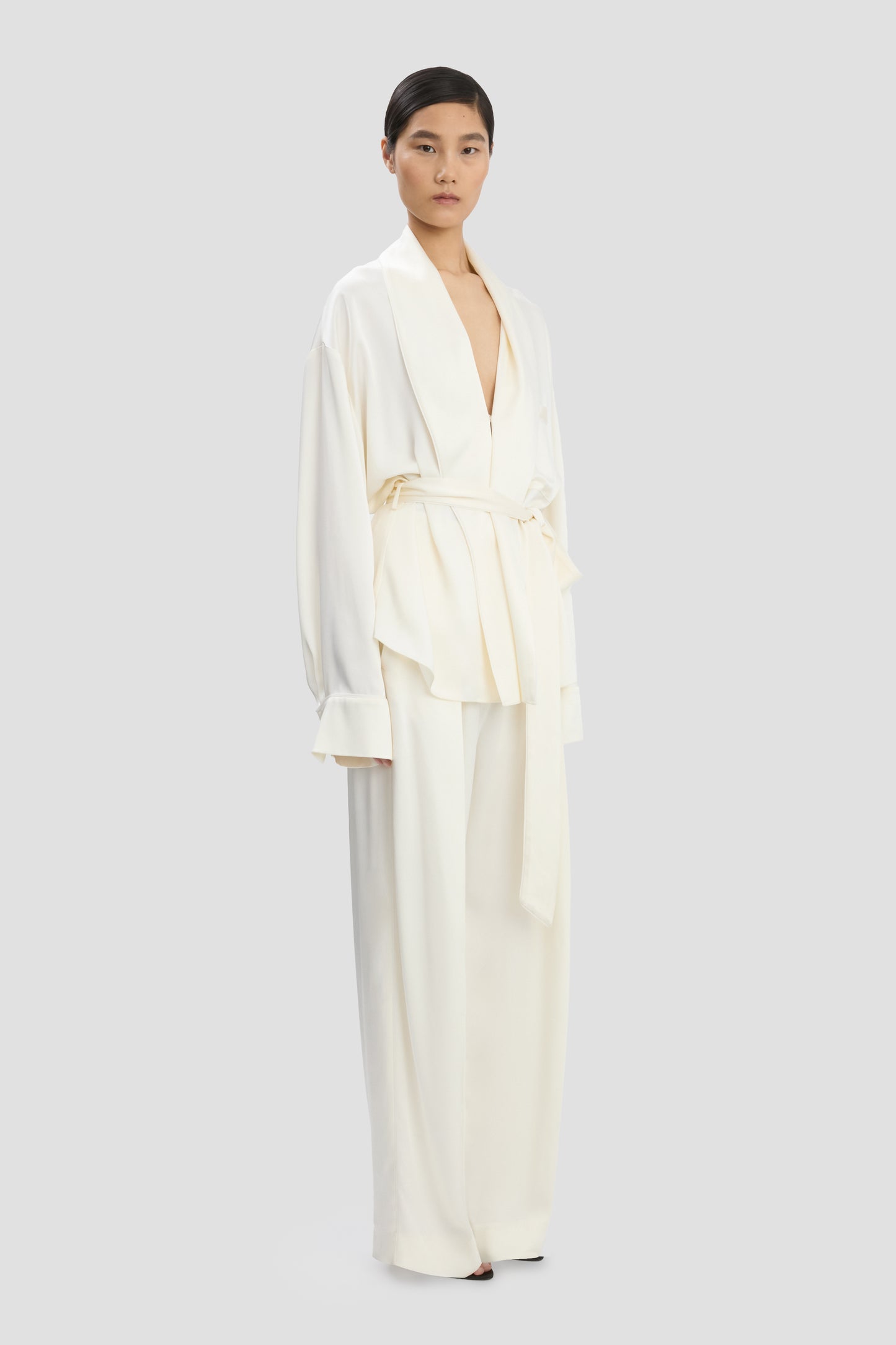 Pyjama Wrap Blouse In Ivory