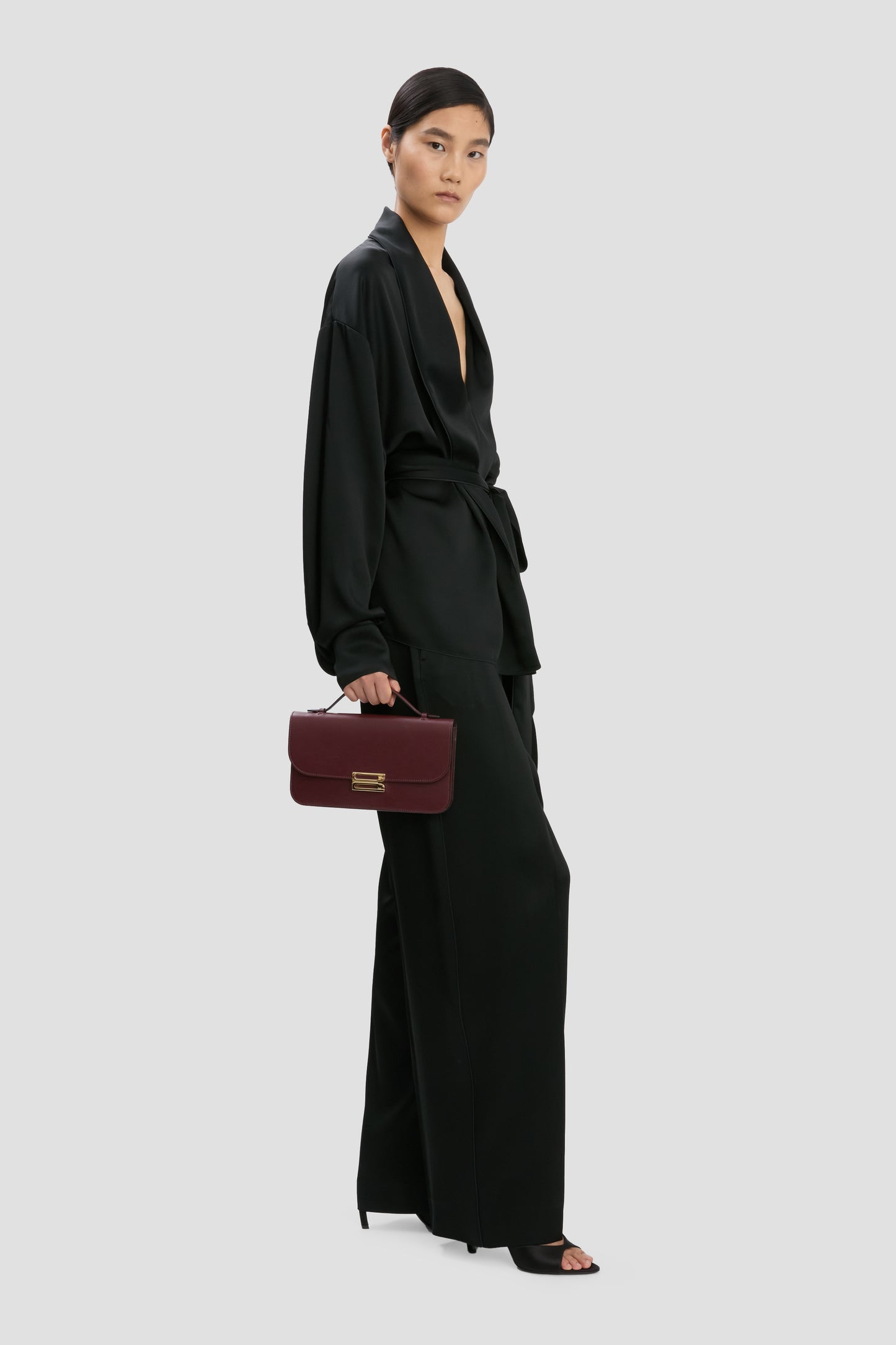 Dorian Pochette In Burgundy Smooth Leather