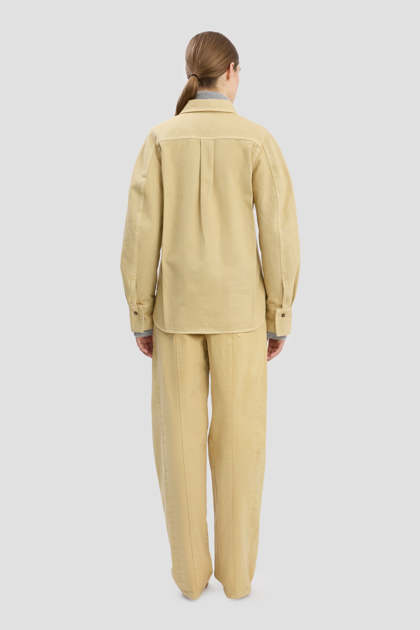 Shoulder Detail Slim Shirt In Butter Yellow