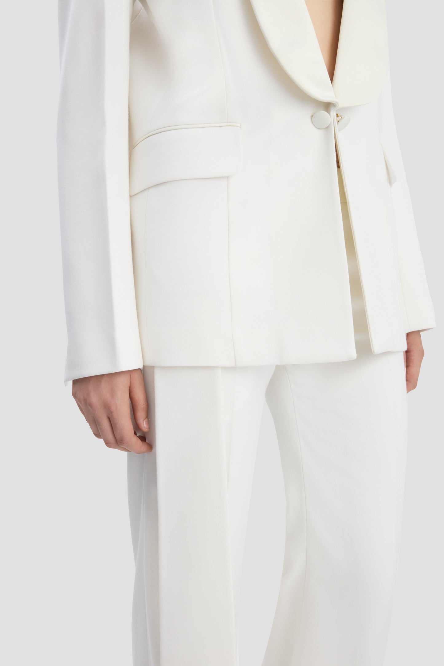 Shawl Collar Tux Jacket In Ivory – Victoria Beckham UK
