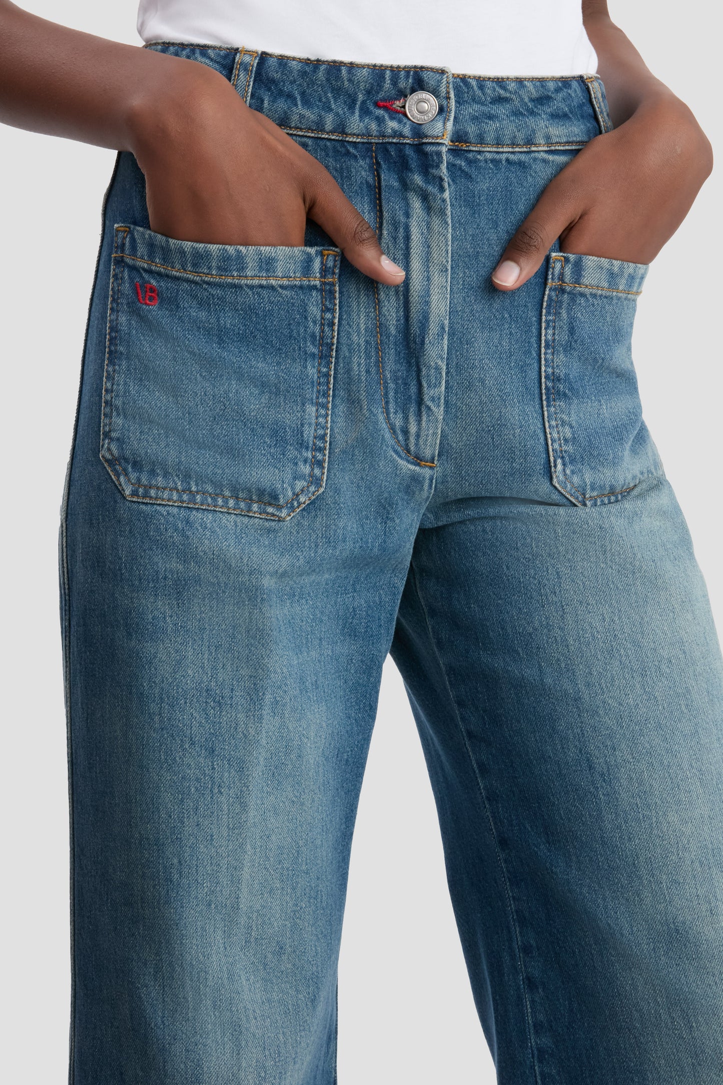 Alina High Waisted Jean In Classic Blue Wash