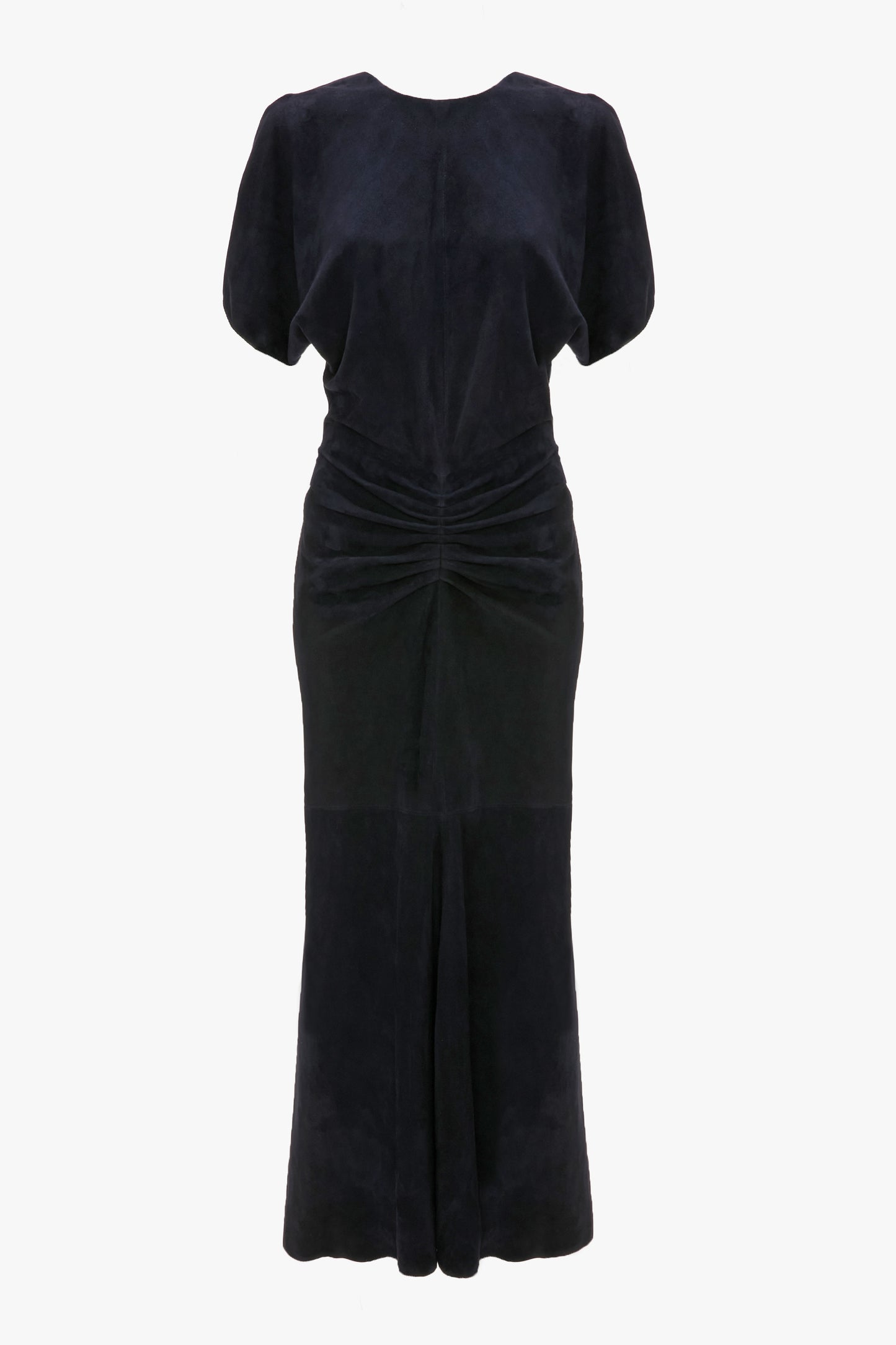 Bela Midi Dress In Navy Suede