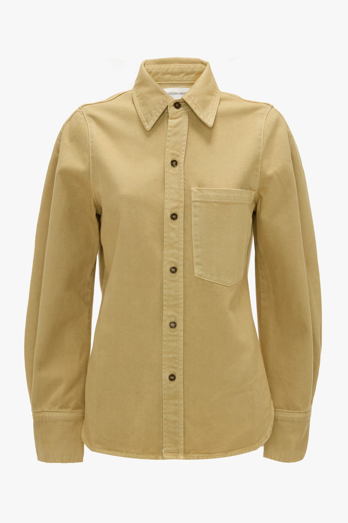 Shoulder Detail Slim Shirt In Butter Yellow