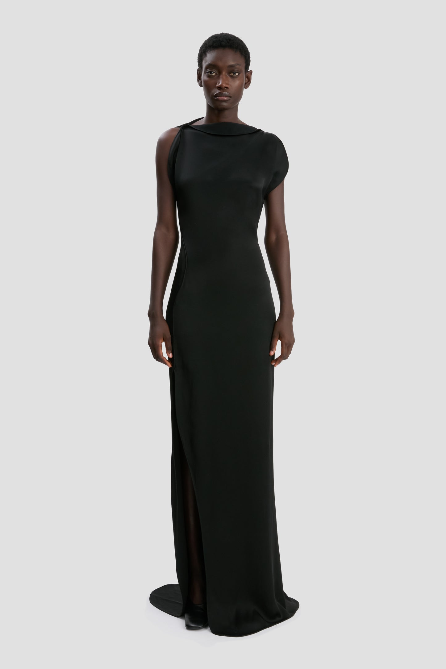Split Side Dress In Black