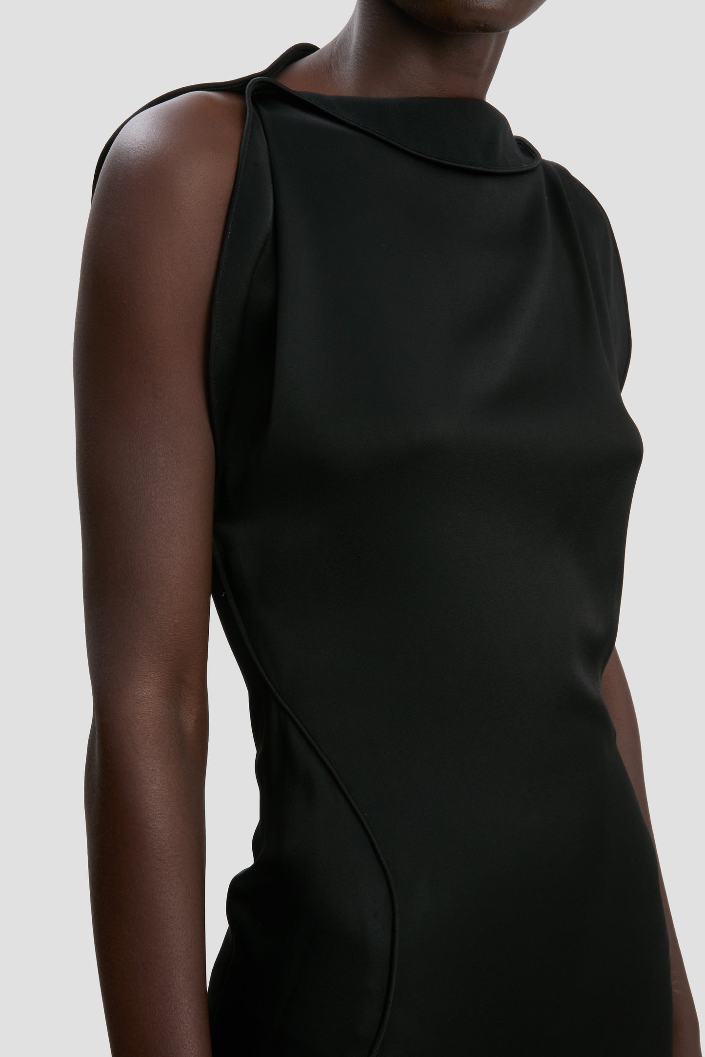 Split Side Dress In Black