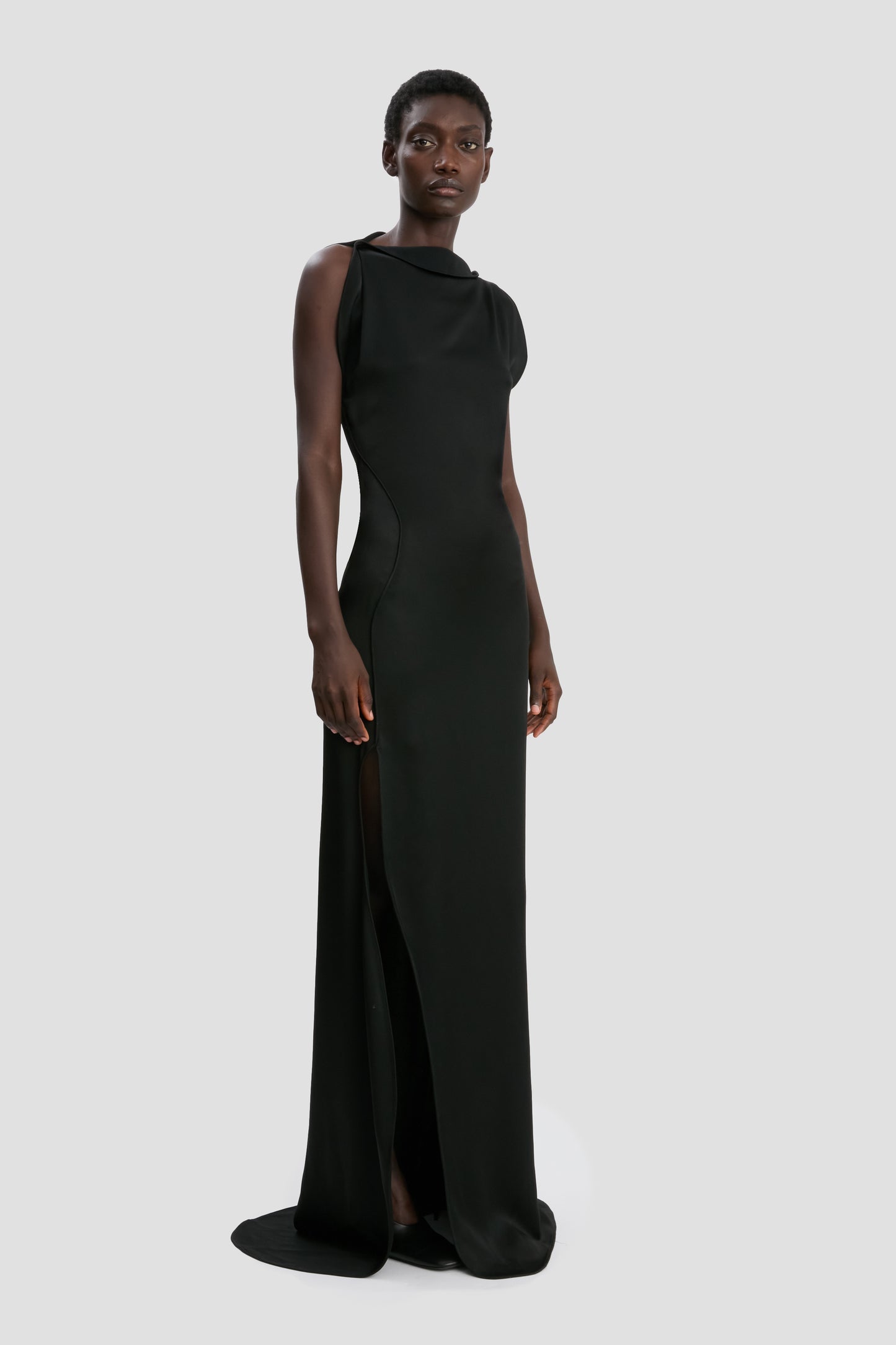 Split Side Dress In Black