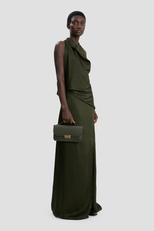 Dorian Pochette In Dark Olive Smooth Leather