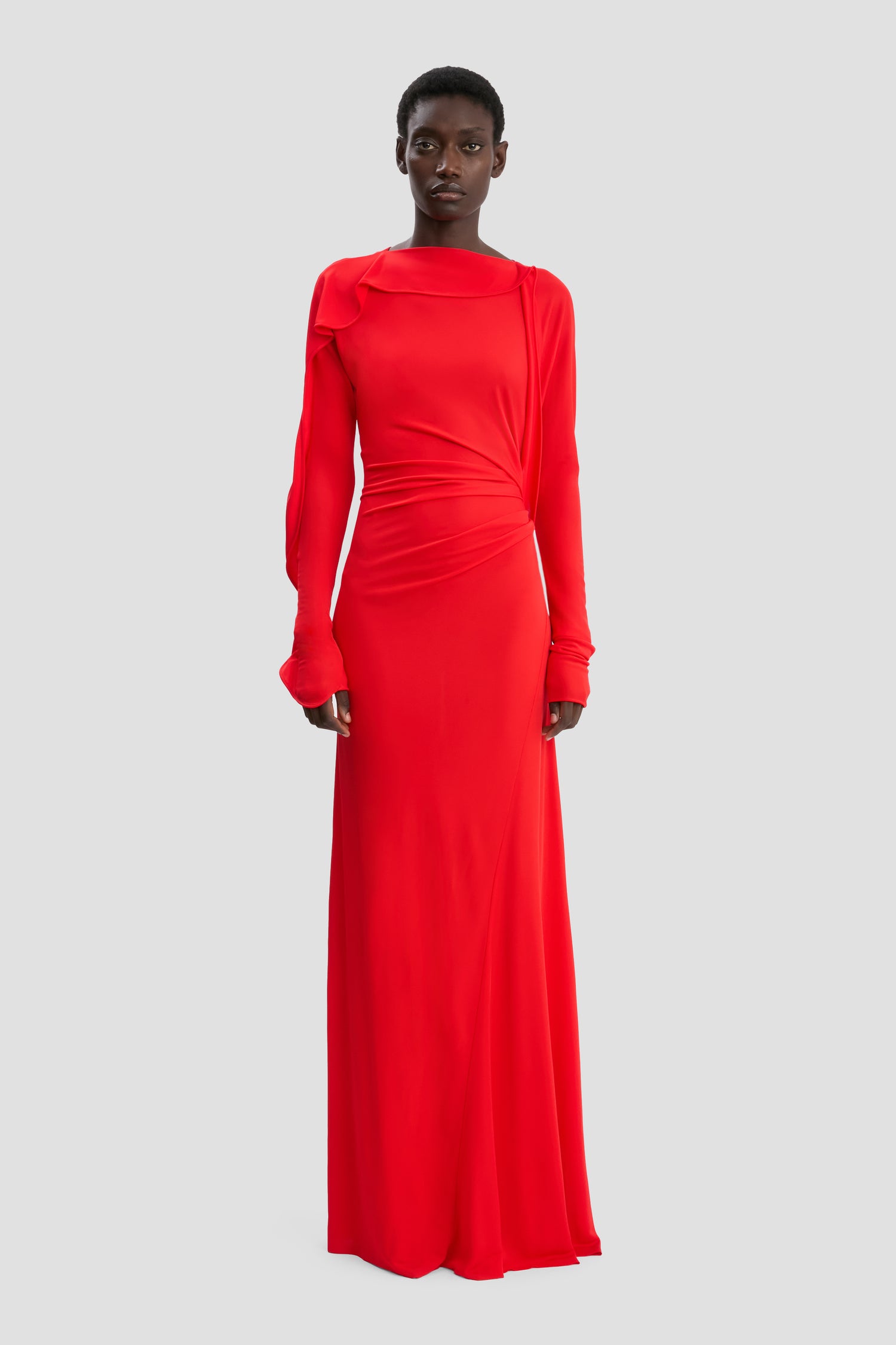 victoria beckham red dress // Silk Blend Maxi VSP Consignment Crafted from crepe back satin Victoria Beckham dons silky red