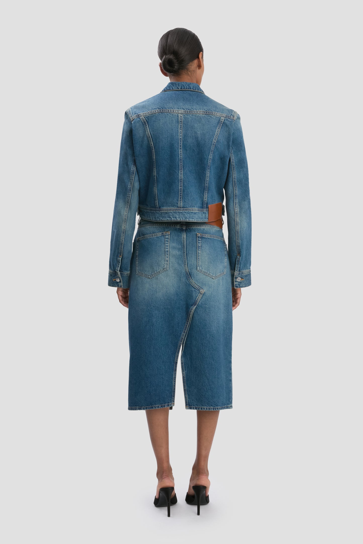 Denim Jacket In Mid Blue Wash