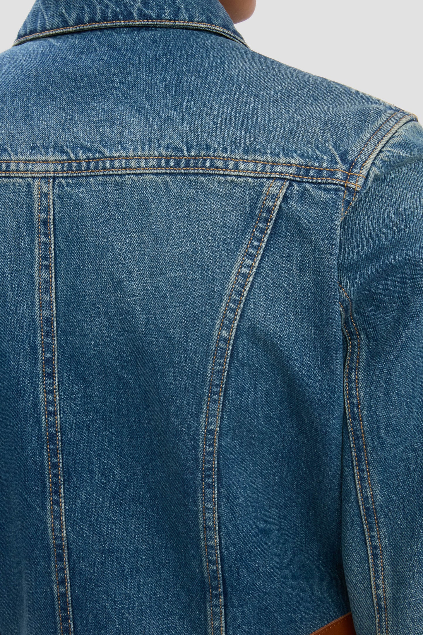 Denim Jacket In Mid Blue Wash