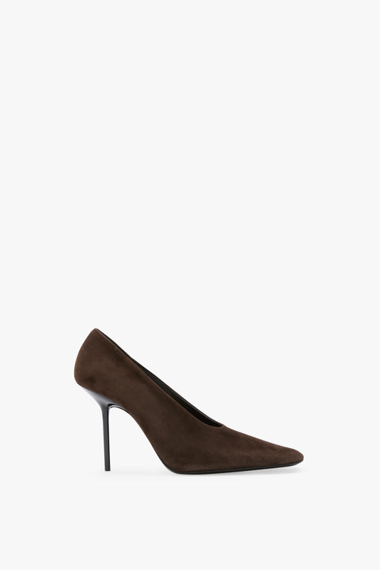 Olivia Stiletto Pump In Chocolate Brown Suede