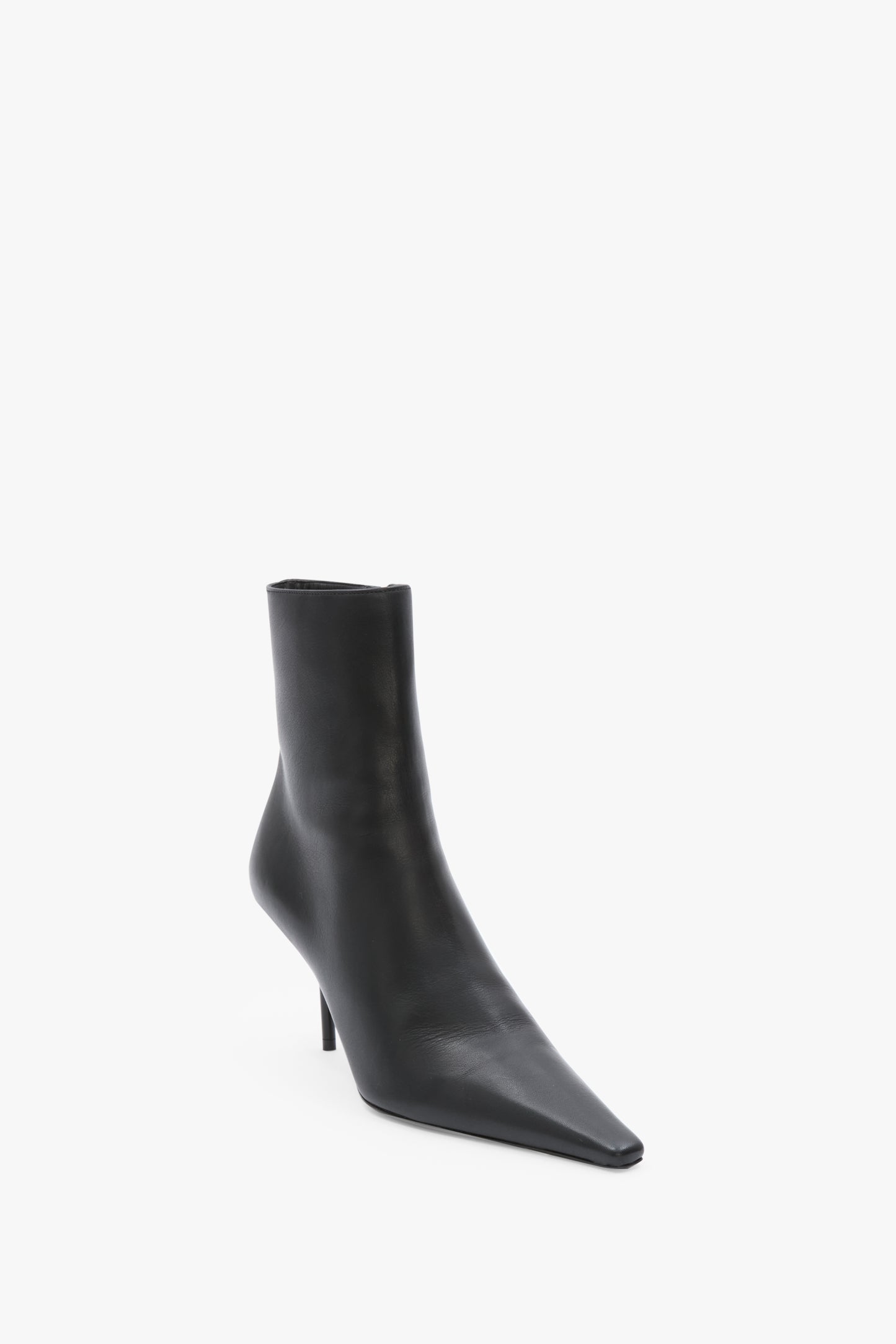 Sloan Stiletto Ankle Boot In Black Smooth Leather