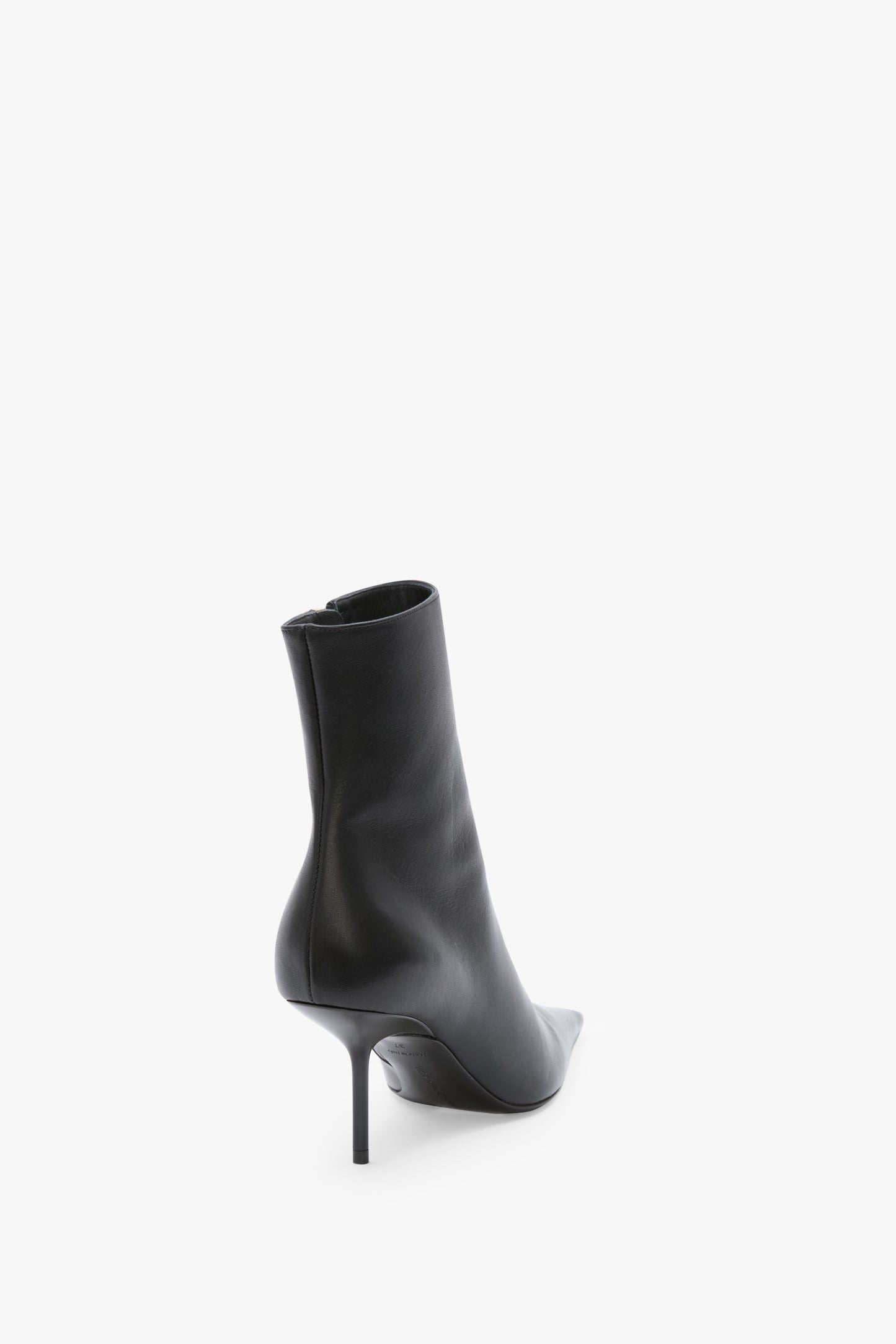 Sloan Stiletto Ankle Boot In Black Smooth Leather