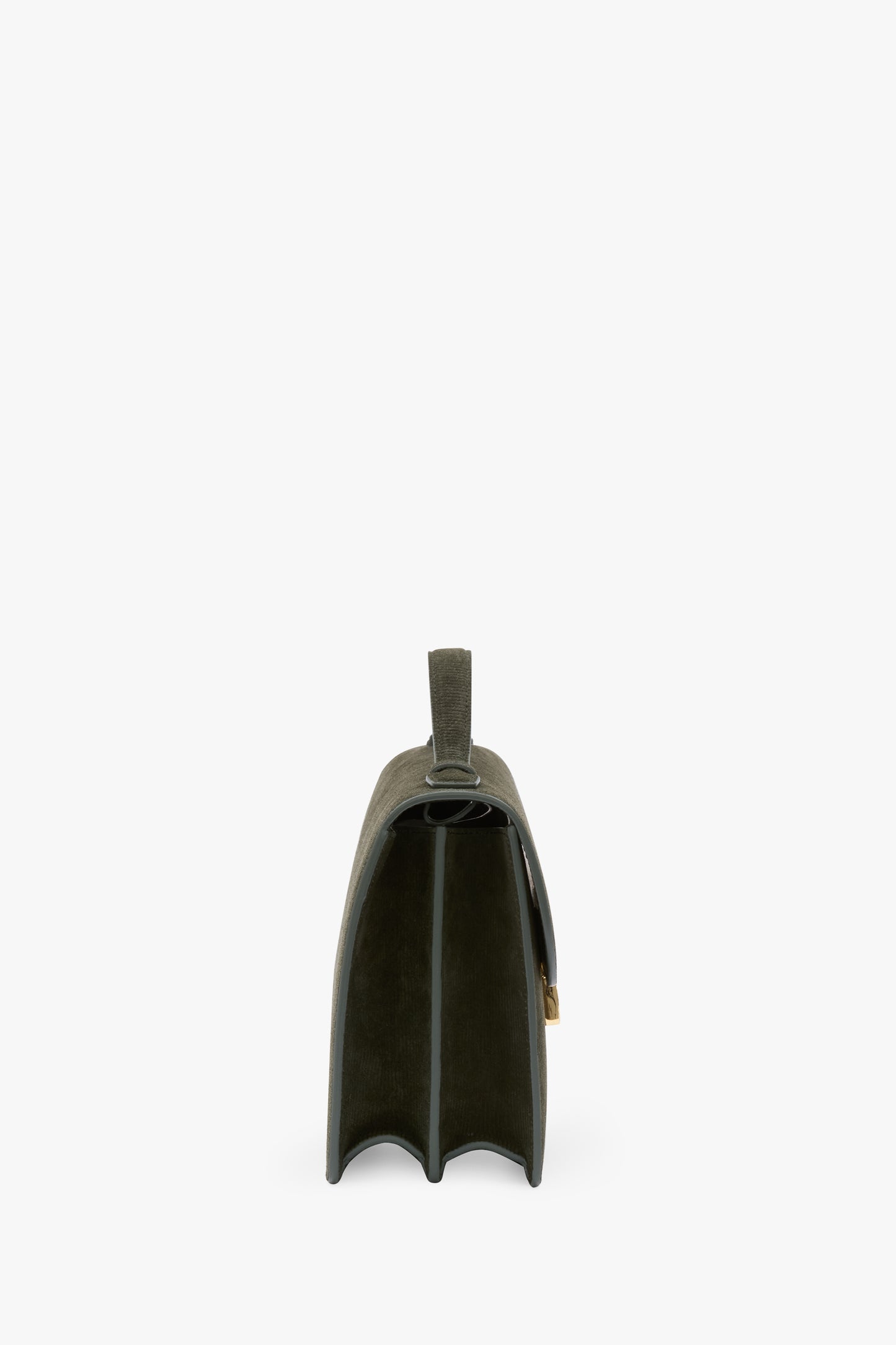 Dorian Bag In Dark Olive Stripe Embossed Suede