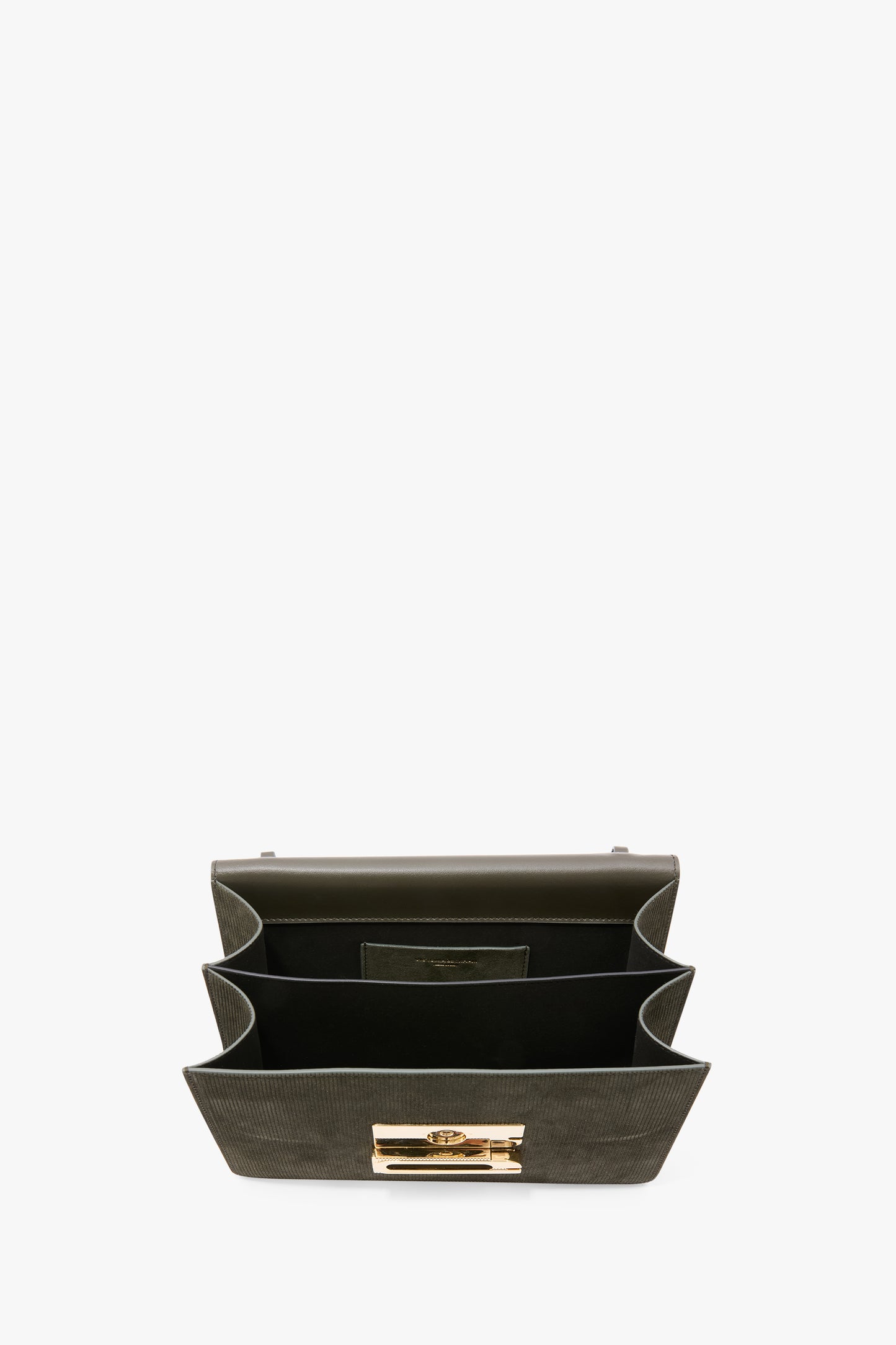 Dorian Bag In Dark Olive Stripe Embossed Suede
