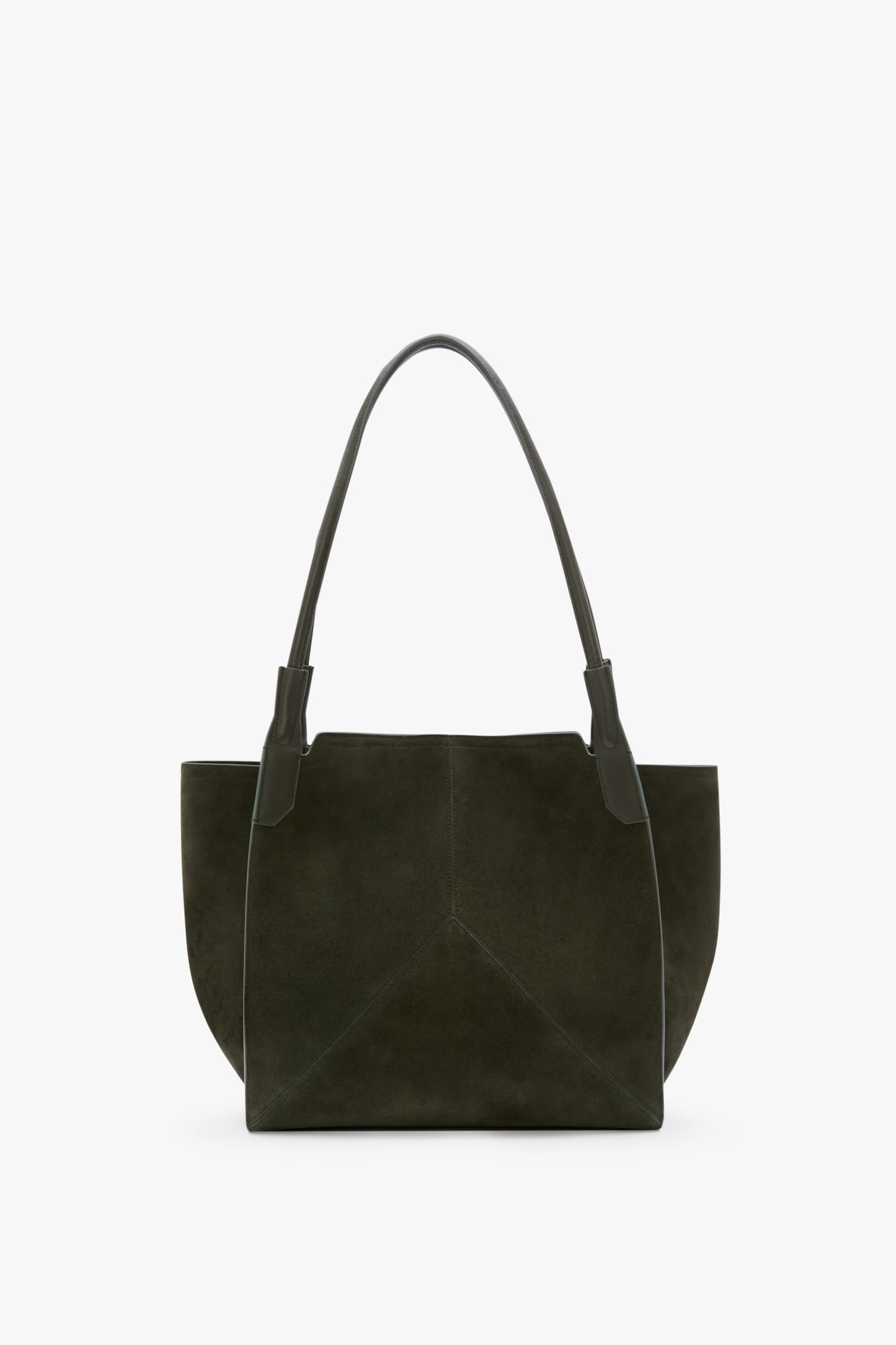 Victoria Tote In Dark Olive Suede