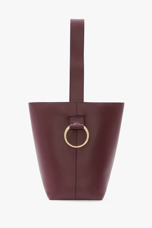 Dia Bucket Bag In Burgundy Smooth Leather