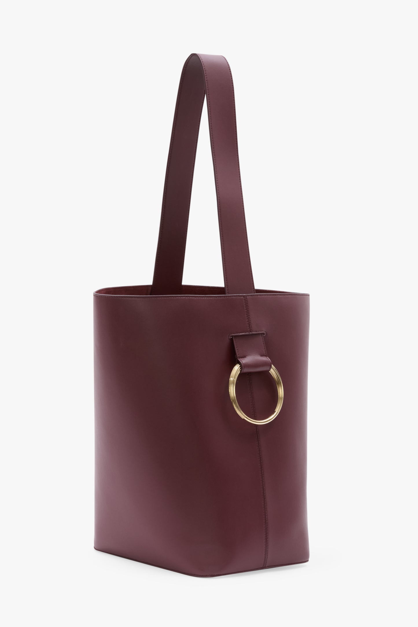Dia Bucket Bag In Burgundy Smooth Leather