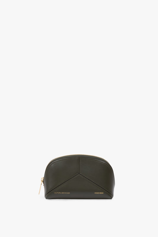 Victoria Mini Travel Pouch In Dark Olive Leather