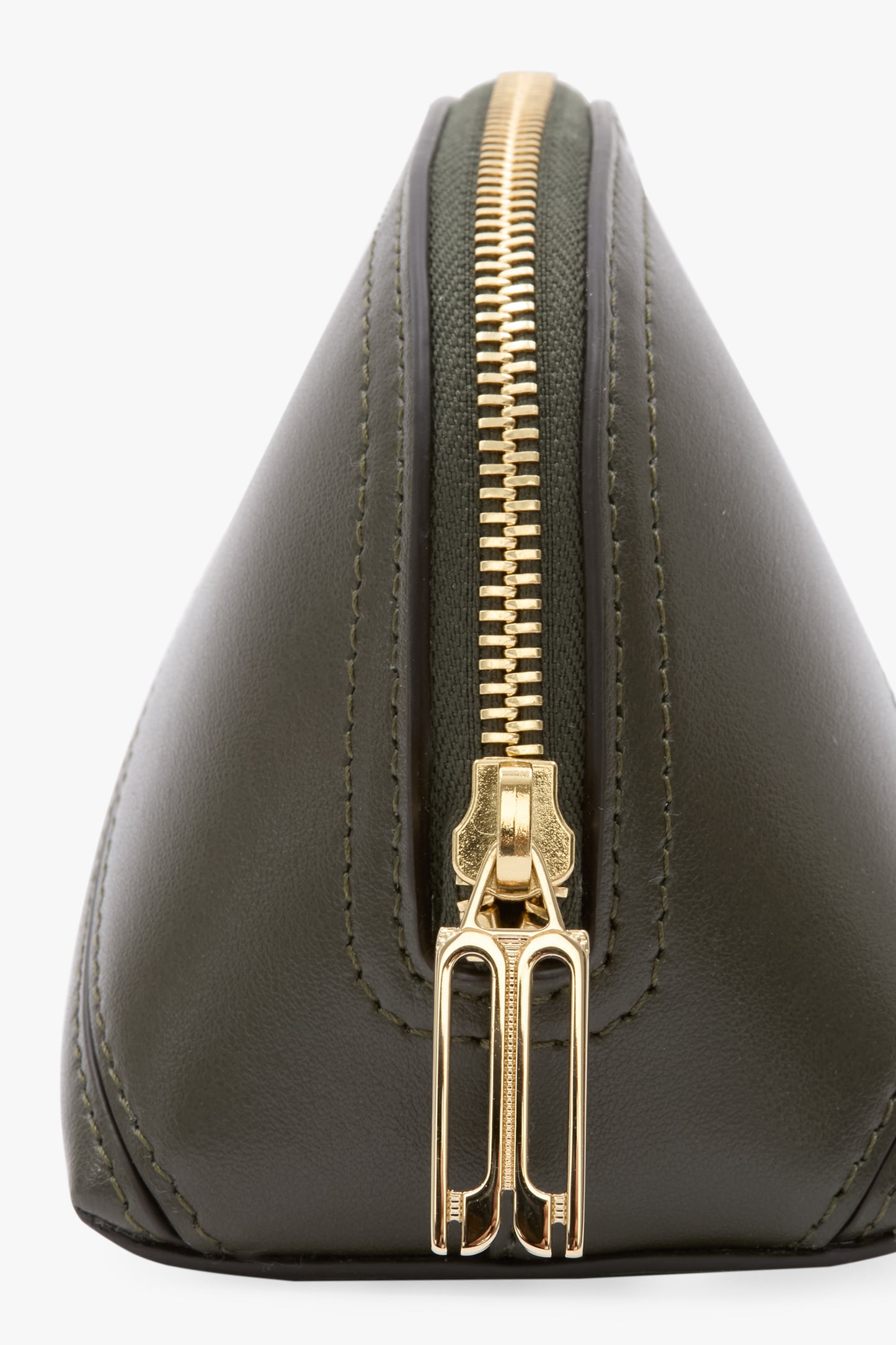 Victoria Mini Travel Pouch In Dark Olive Leather