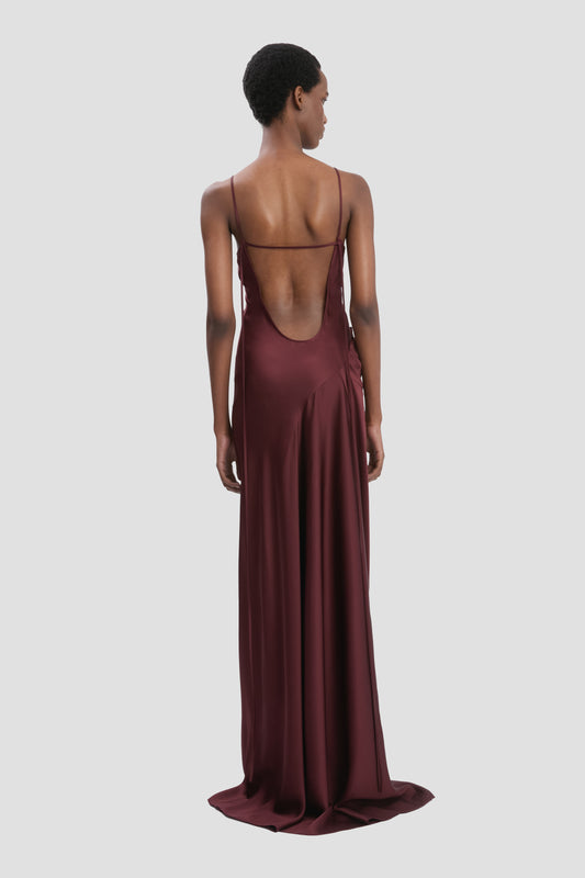 victoria beckham cami floor length dress Draped Cami Floor-Length Dress In Bronze – Victoria Beckham