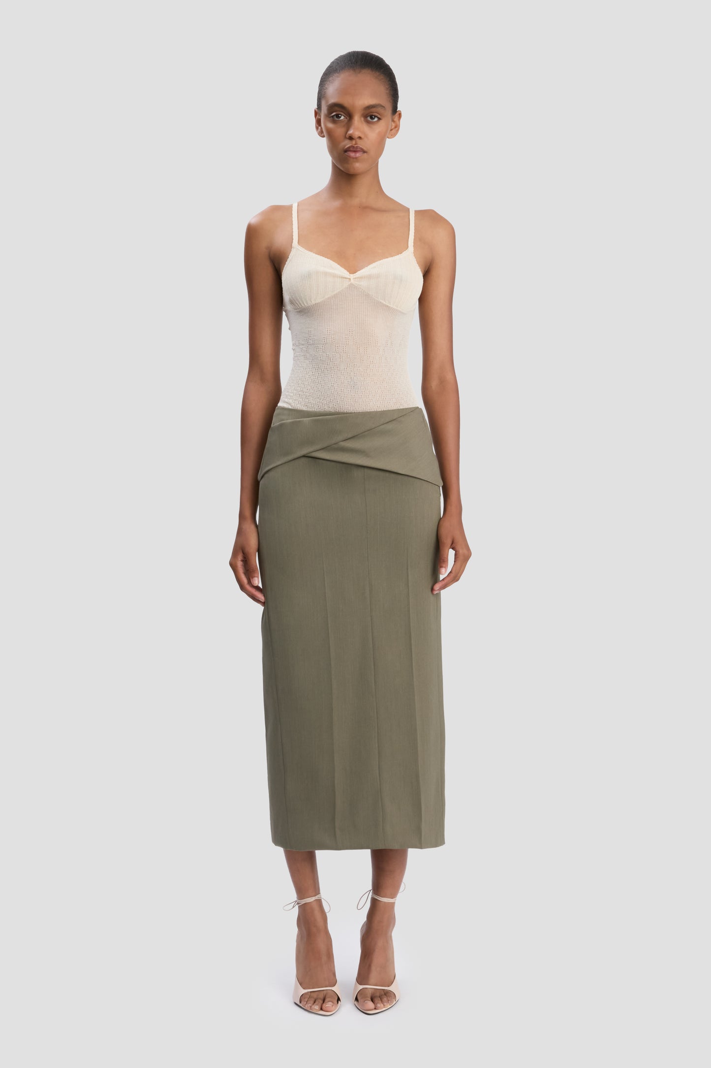 Wrap Skirt In Sage Melange