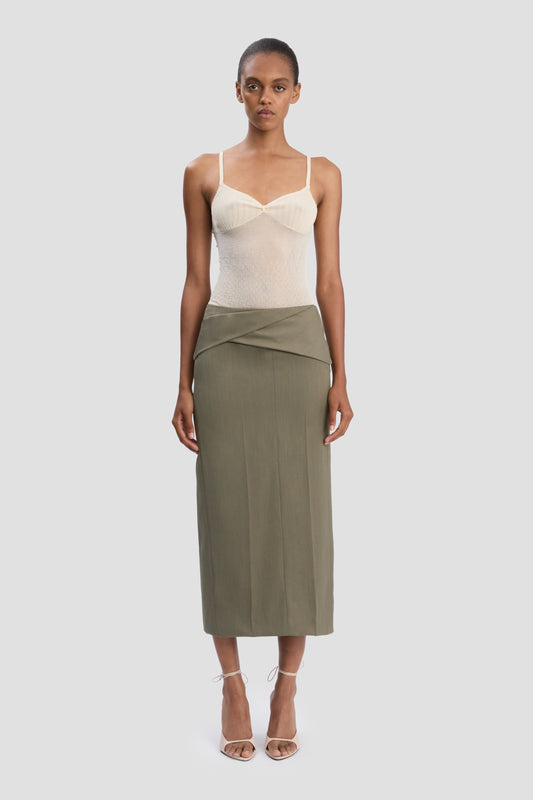 Wrap Skirt In Sage Melange