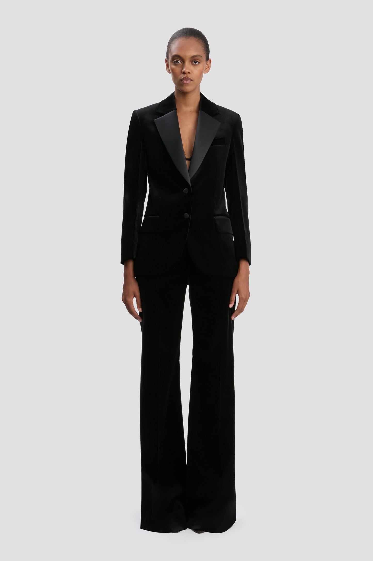 Tailored Jacket In Black Velvet