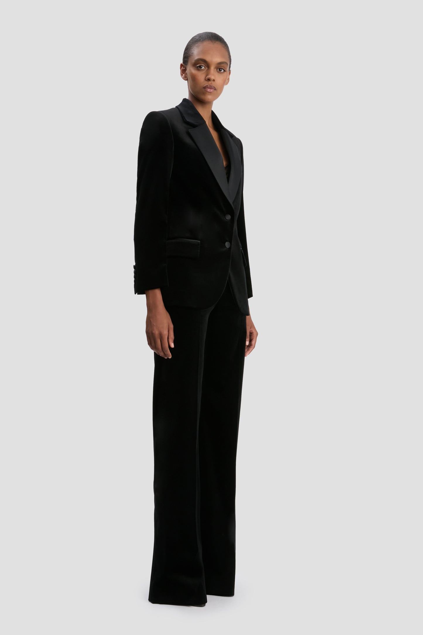 Tailored Jacket In Black Velvet